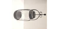 Lanterne en verre et acier de style pot mason vintage 